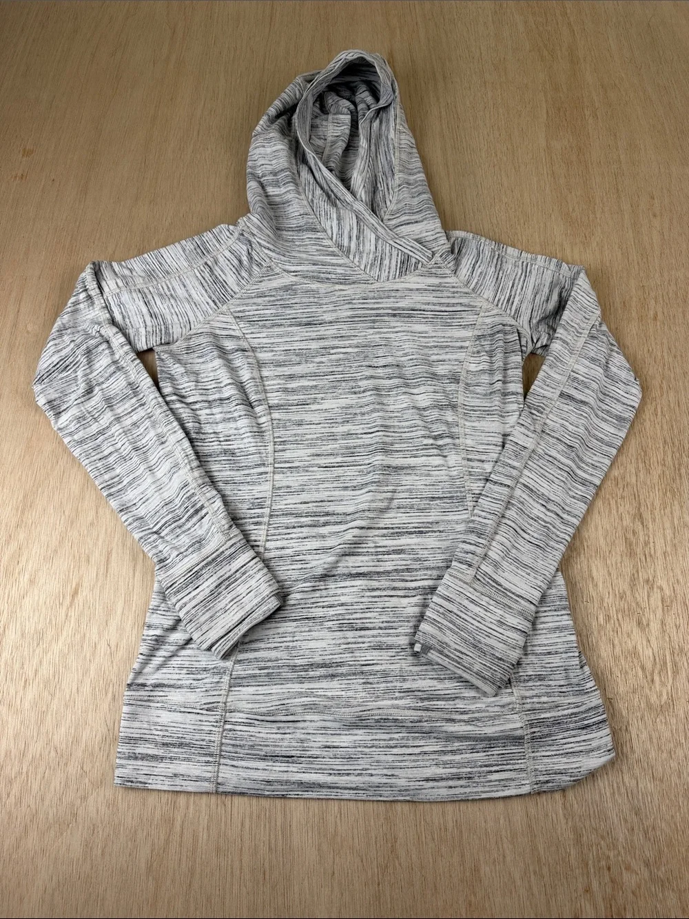 Lululemon Think Fast Hoodie Heathered Space Dye Rulu Thumbholes Hidden Pocket